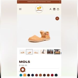 Duckfeet Mols Leather Mary Jane Shoes - Bio Tan Color sz 40/US 9.5